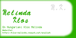 melinda klos business card